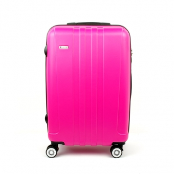 602 Duża walizka podróżna na czterech kółkach twarda ABS - Airtex różowa
