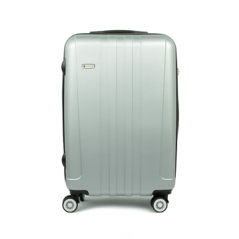 602 Duża walizka podróżna na czterech kółkach twarda ABS - Airtex srebrna