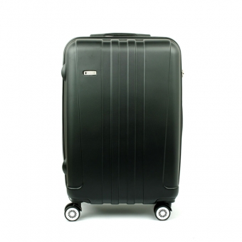 602 Średnia walizka podróżna na czterech kółkach twarda ABS - Airtex czarna