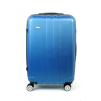 602 Średnia walizka podróżna na czterech kółkach twarda ABS - Airtex niebieska