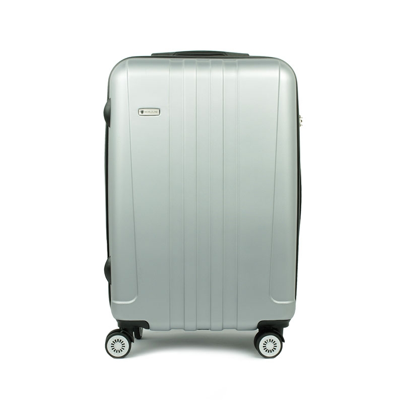 602 Mała walizka kabinowa na kółkach twarda ABS - Airtex srebrna