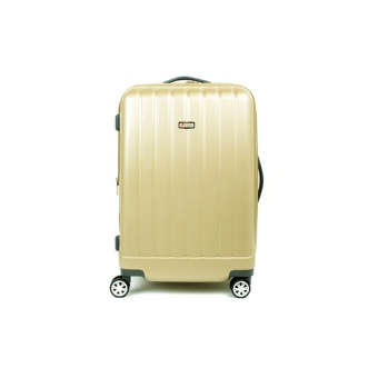938 Średnia walizka podróżna z poliwęglanu na kółkach TSA - Airtex beżowa złota
