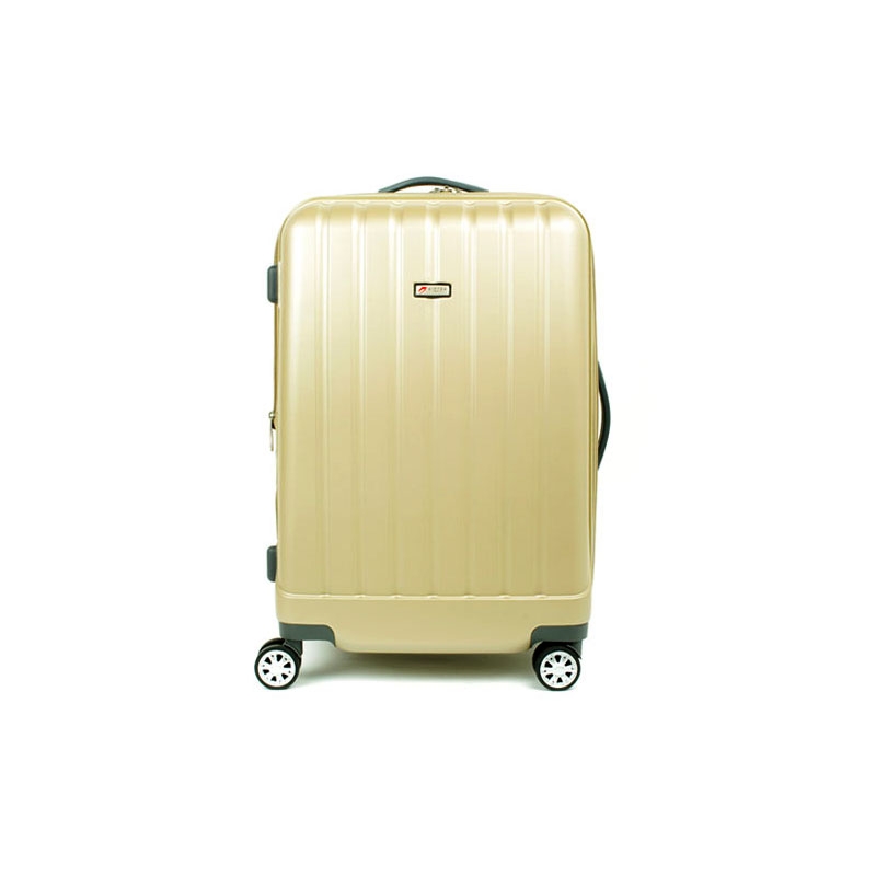 938 Średnia walizka podróżna z poliwęglanu na kółkach TSA - Airtex beżowa złota