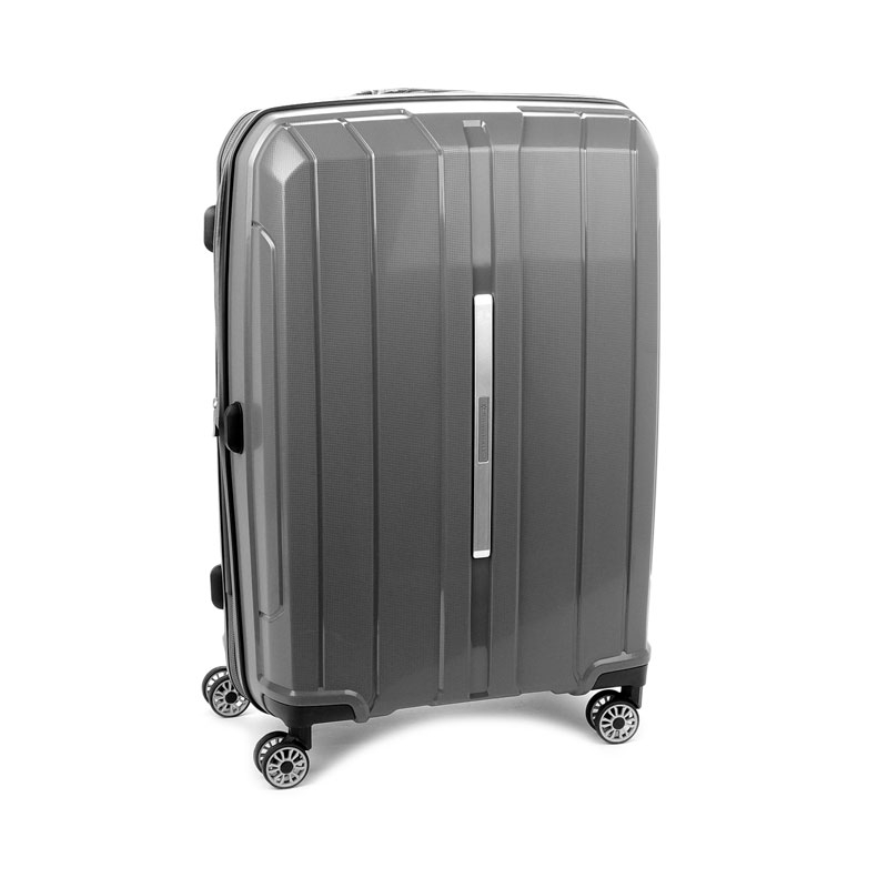 83803 Duża walizka podróżna na kółkach polipropylen TSA - Snowball szara
