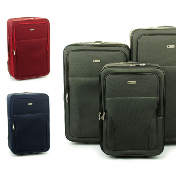 515 Komplet walizek podróżnych na kółkach materiałowych - Madisson