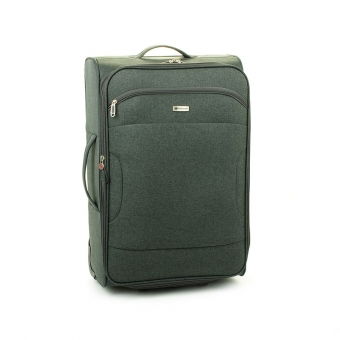 523 Bardzo duża walizka podróżna na kółkach XL z materiału - Worldline szara