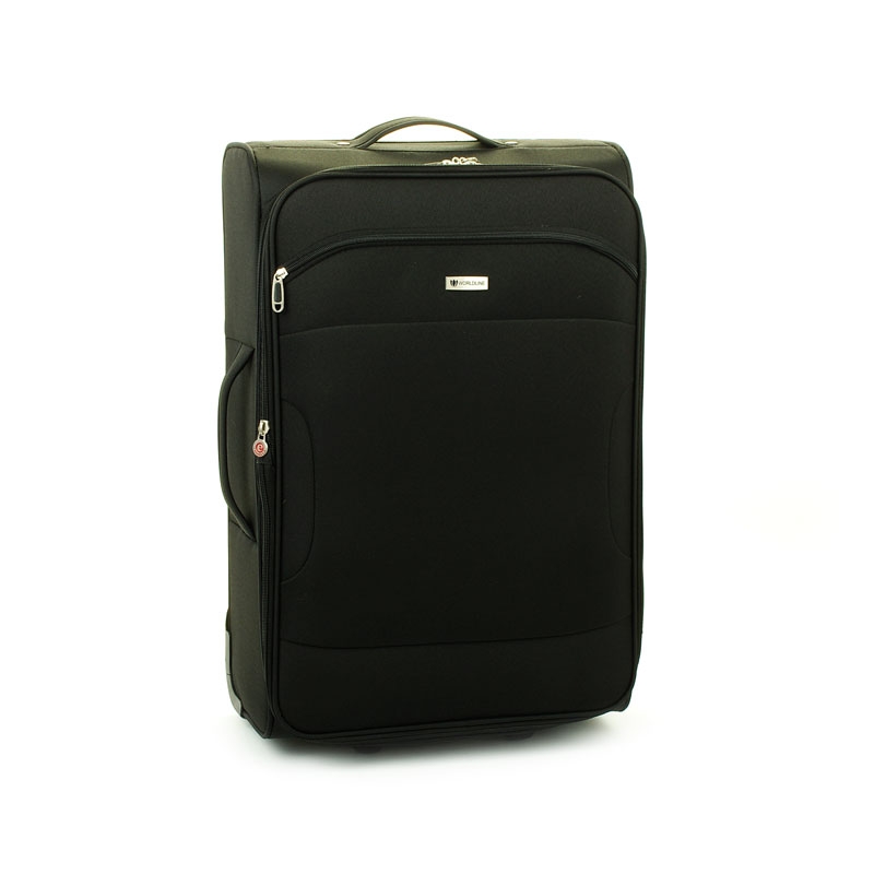 523 Bardzo duża walizka podróżna na kółkach XL z materiału - Worldline czarna
