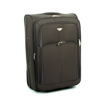 9090 Bardzo duża walizka podróżna na kółkach XL z materiału - Airtex szara