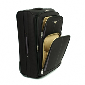 Średnia walizka podróżna na kółkach z materiału - Airtex 9090