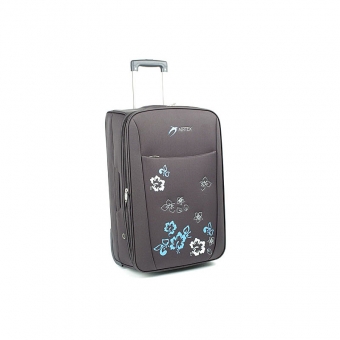 Duża lekka walizka podróżna na kółkach w kwiaty - Airtex 9154