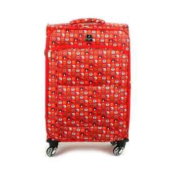 Średnia kolorowa walizka miękka dla dzieci młodzieżowa Airtex 6325 czerwona kolorowa