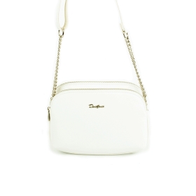 6200-2A Mała damska torebka listonoszka - David Jones biała