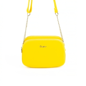 6200-2A Mała damska torebka listonoszka - David Jones żółta