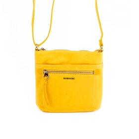 6214-2 Mała torebka na długim pasku listonoszka - David Jones żółta