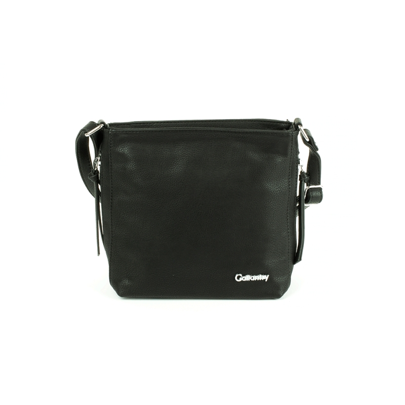 HJ1716 Mała torebka na pasku listonoszka z frędzlami - Gallantry czarna