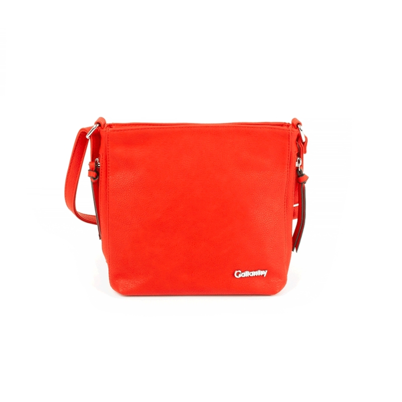 HJ1716 Mała torebka na pasku listonoszka z frędzlami - Gallantry czerwona