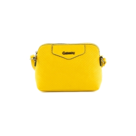 G7226-3 Mała torebka pikowana listonoszka na pasku - Gallantry żółta