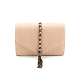 MJ6646 Mała damska torebka listonoszka na łańcuszku - Gallantry różowa jasna, pudrowa