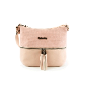 Z87003 Damska torebka listonoszka z frędzlem - Gallantry różowa jasna