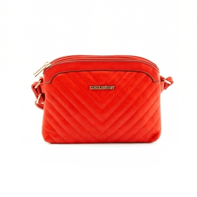 Q6106 Mała damska torebka pikowana listonoszka na pasku - Gallantry czerwona