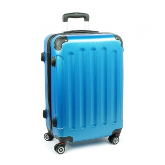 218 Duża walizka na czterech podwójnych kółkach ABS - ORMI niebieska jasna