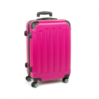 218 Duża walizka na czterech podwójnych kółkach ABS - ORMI różowa