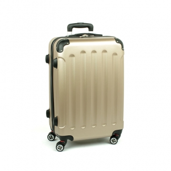 218 Duża walizka na czterech podwójnych kółkach ABS - ORMI beżowa, szampańska