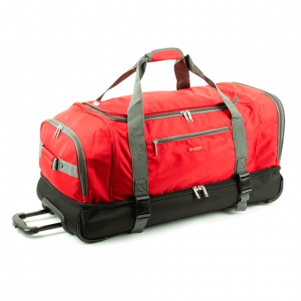 Duża torba podróżna na kółkach z podwójnym dnem 110L - Airtex 819/80 czerwona