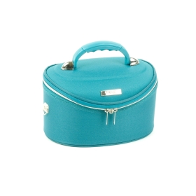 Duży kuferek na kosmetyki, kosmetyczka podróżna - Inter-Vion niebieski