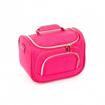 Średni kuferek na kosmetyki kosmetyczka podróżna do walizki Inter-Vion różowy