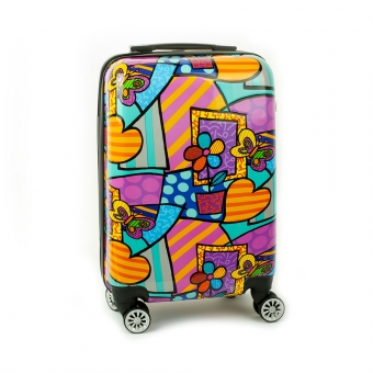 Mała kolorowa walizka na 4 kółkach dla dzieci młodzieżowa serca 96820B
