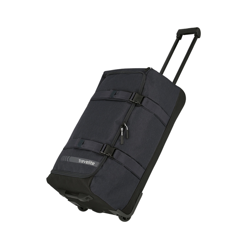 Średnia torba podróżna na kółkach kompresyjna miękka 60l Travelite szara