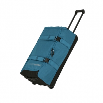 Średnia torba podróżna na kółkach kompresyjna miękka 60l Travelite niebieska