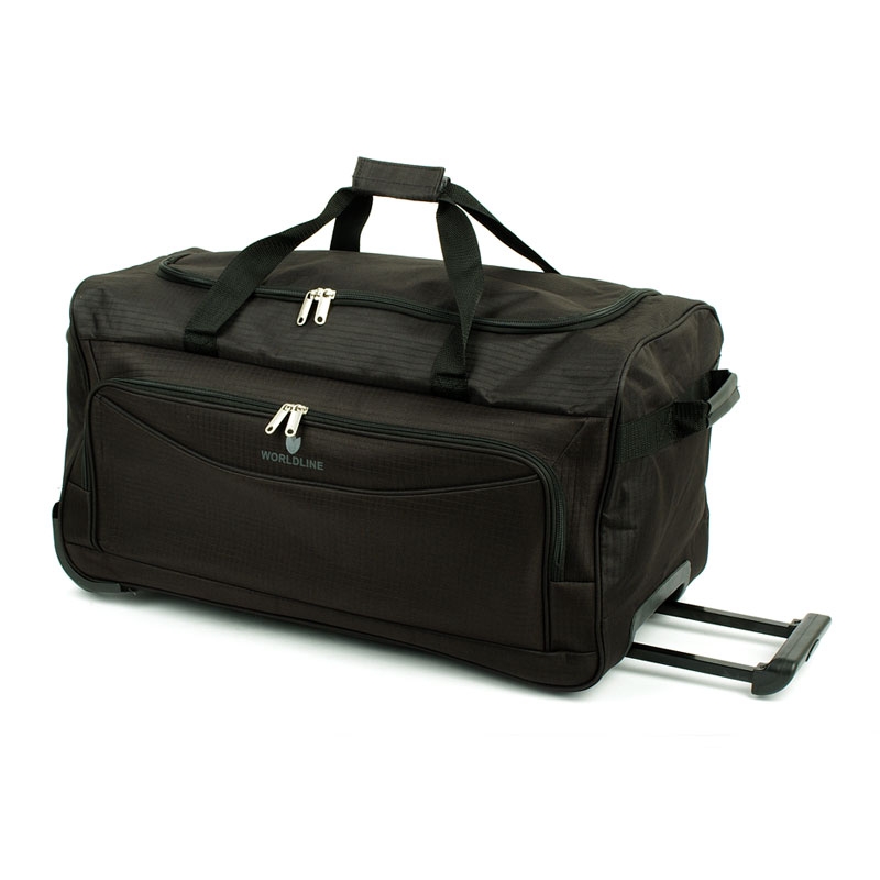 Mała torba podróżna na kółkach z materiału tania 45l - Airtex 898/55 czarna