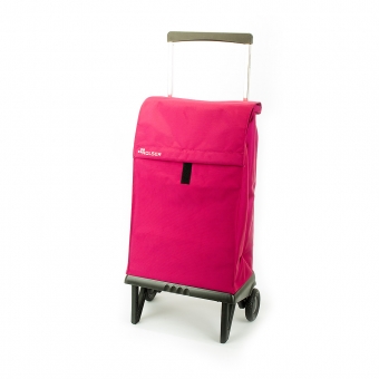 Mała torba wózek na zakupy na kółkach składana Rolser Plegamatic różowa