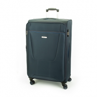 Duża walizka podróżna na 4 kółkach materiałowa XL 150l TSA Airtex 825 granatowa