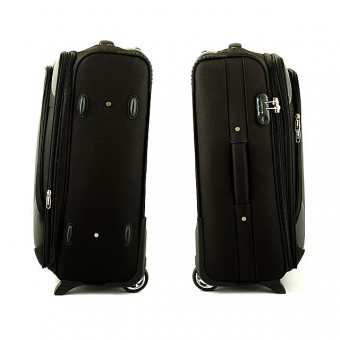 Średnia walizka podróżna na dwóch kółkach materiałowa 60l W866